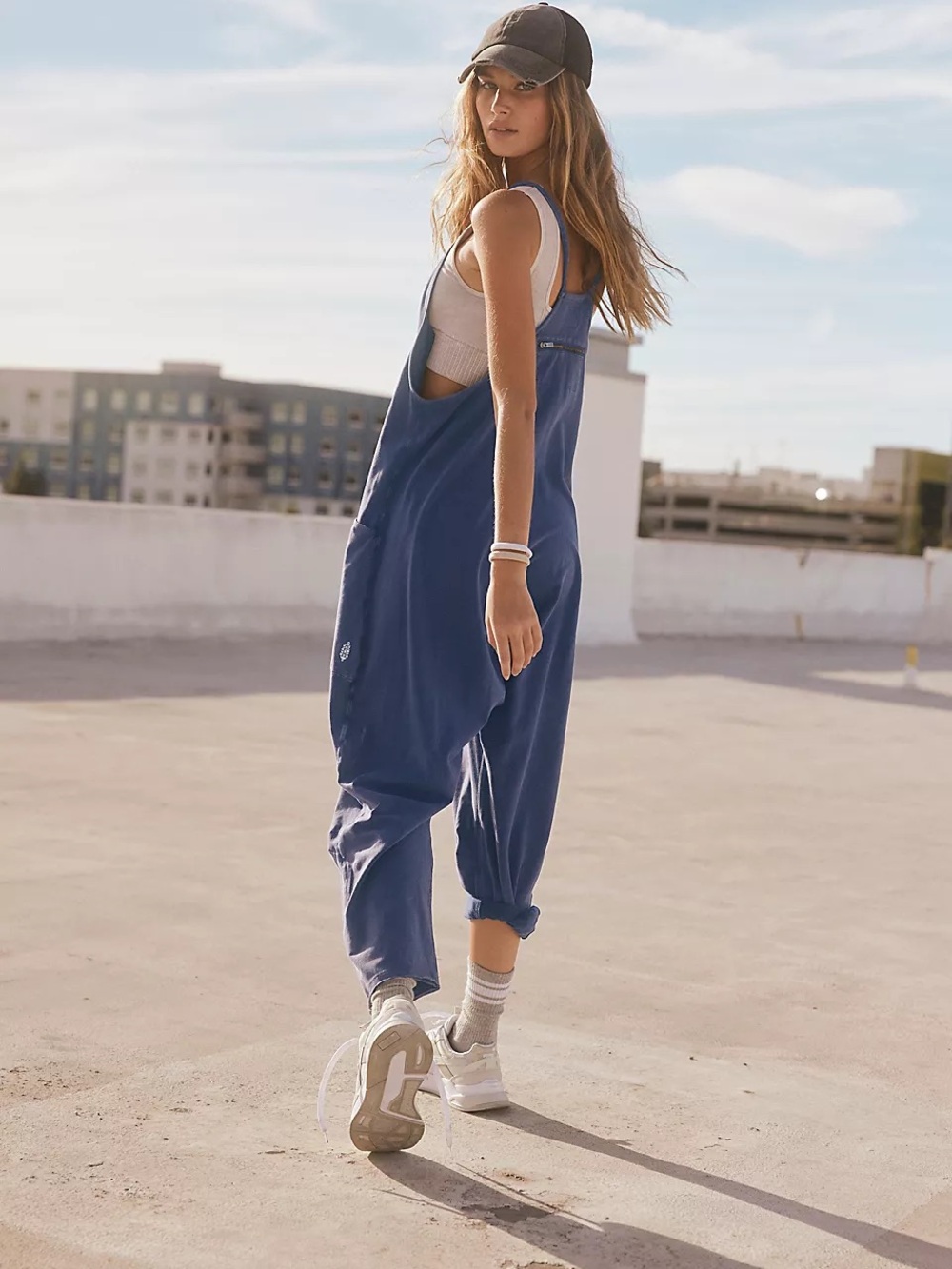 NWOT Free People Movement Blue Indigo Hot Shot Onesie - Picture 3 of 9